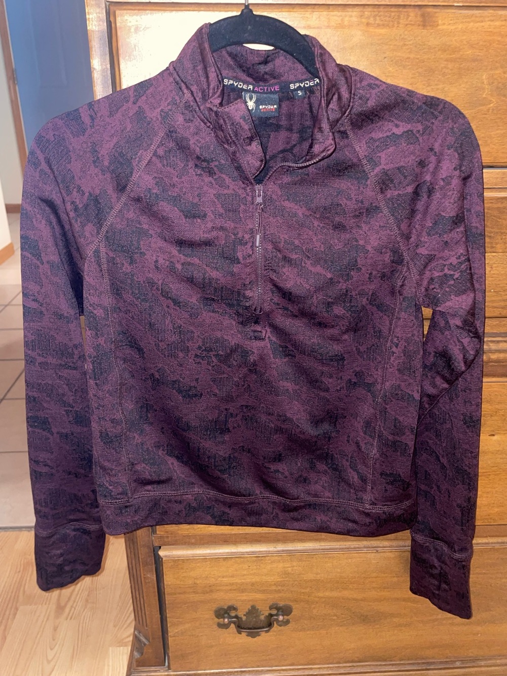 Spyder Women's Plum and Black Half-Zip Performance Pullover